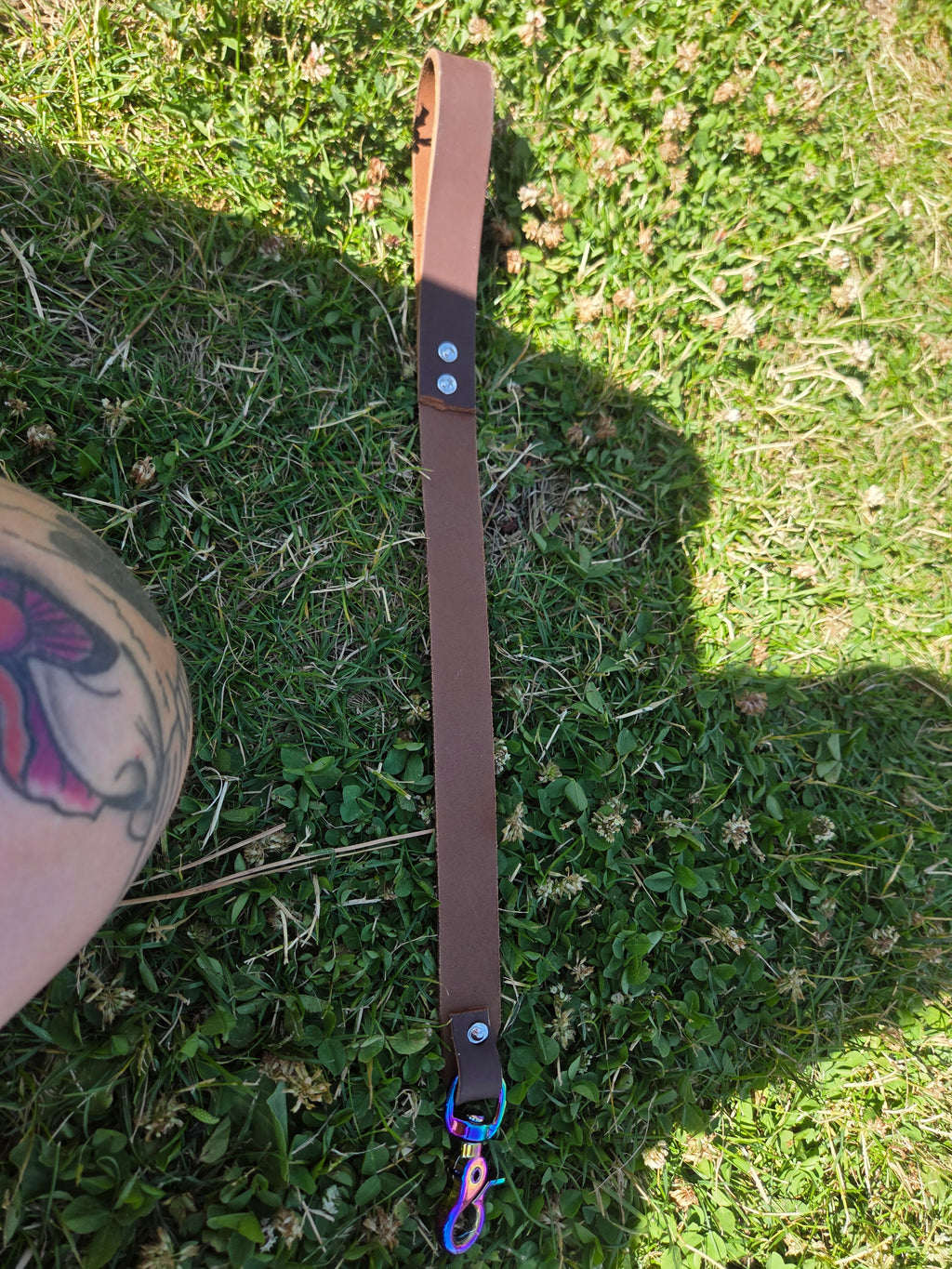 Short leather leash